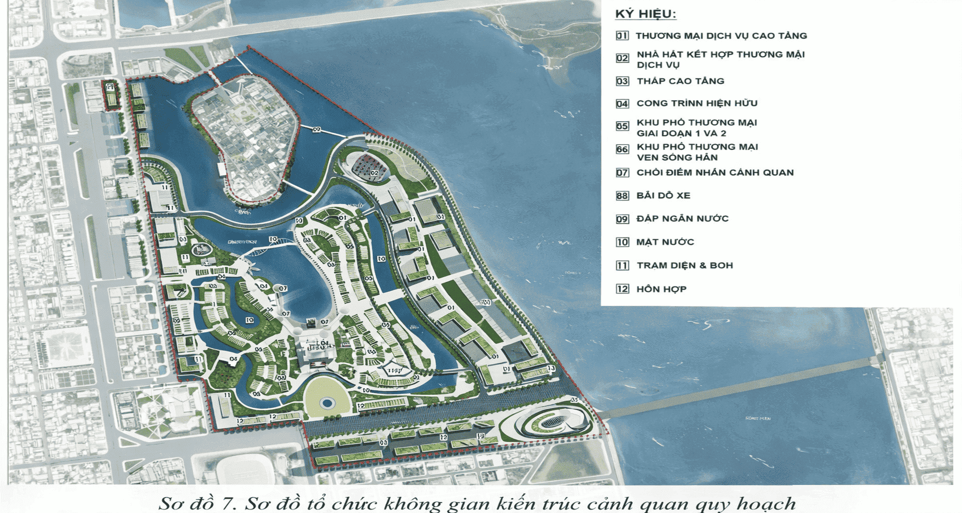 Mặt bằng tổng thể dự án Đà Nẵng Downtown được phát triển bởi chủ đầu tư Sun Group.