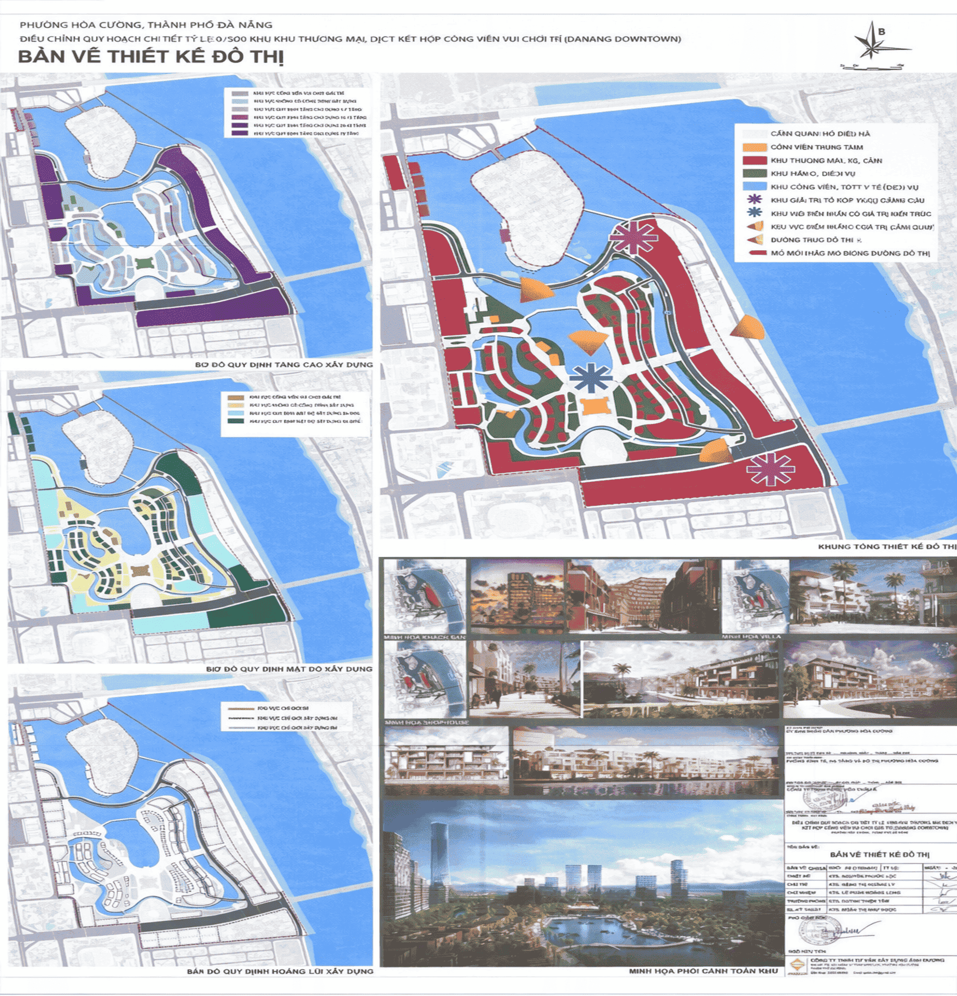 Chi tiết bản vẽ quy hoạch tổng mặt bằng Đà Nẵng Downtown với sự phân bổ khoa học giữa các khu vui chơi và dịch vụ tiện ích.