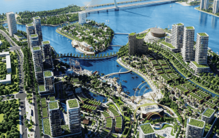 Chiêm ngưỡng toàn cảnh thành phố Đà Nẵng từ độ cao 115 mét trên vòng quay Sun Wheel tại khu vực Downtown sầm uất.