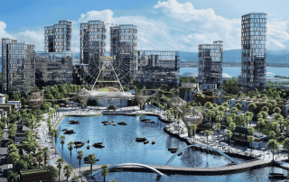 Vẻ đẹp kiến trúc giao thoa giữa nét truyền thống Á Đông và phong cách hiện đại tại trung tâm giải trí Đà Nẵng.